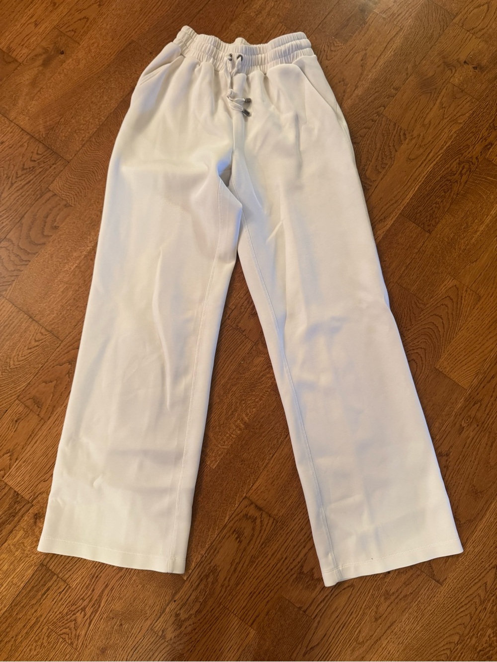 Wide Leg White Women's Drawstring Pants